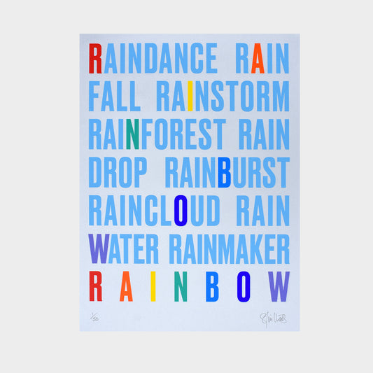 RAINBOW – Metallic Silver Multi-colour A2 Limited Edition Screenprint