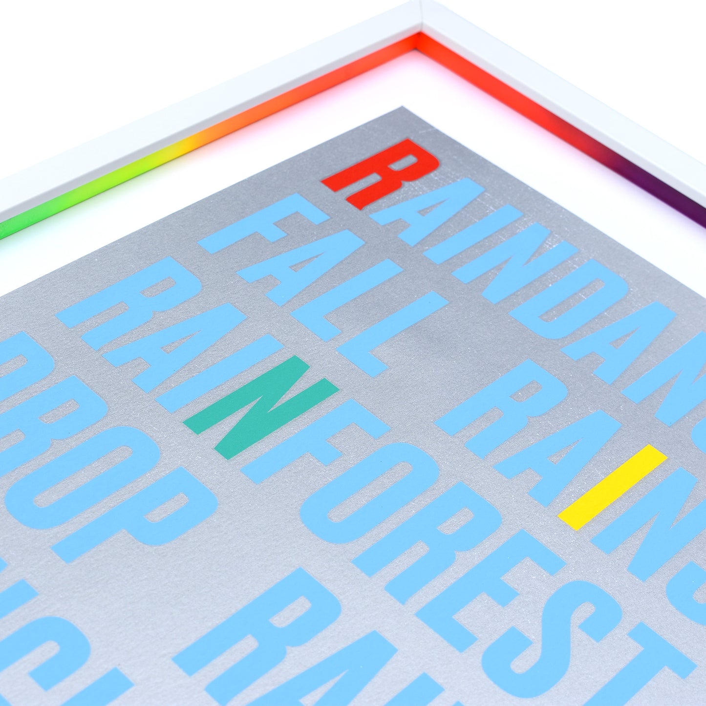 RAINBOW – Metallic Silver Multi-colour A2 Limited Edition Screenprint