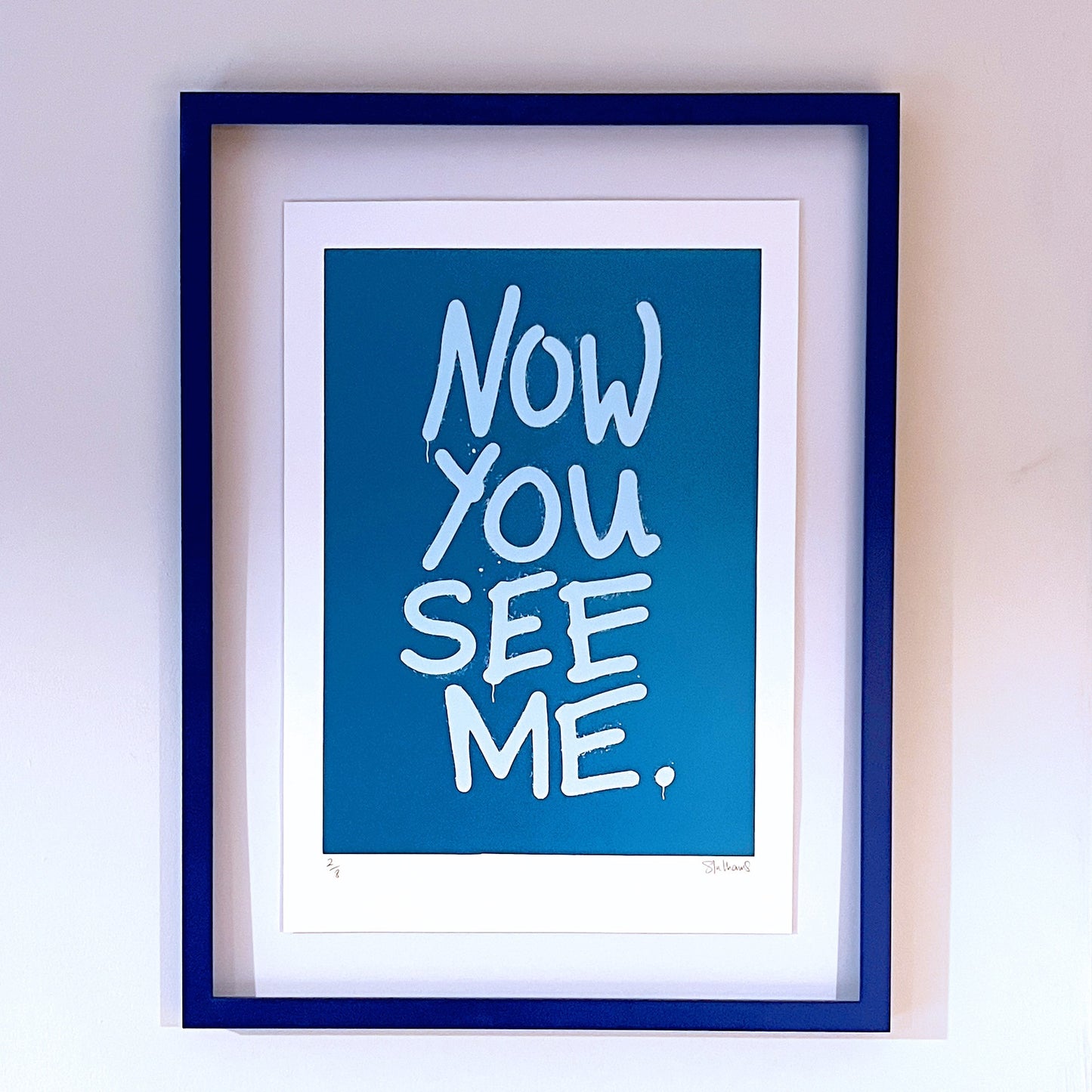 NOW YOU SEE ME – Neon A3 Screenprint - FRAMED image