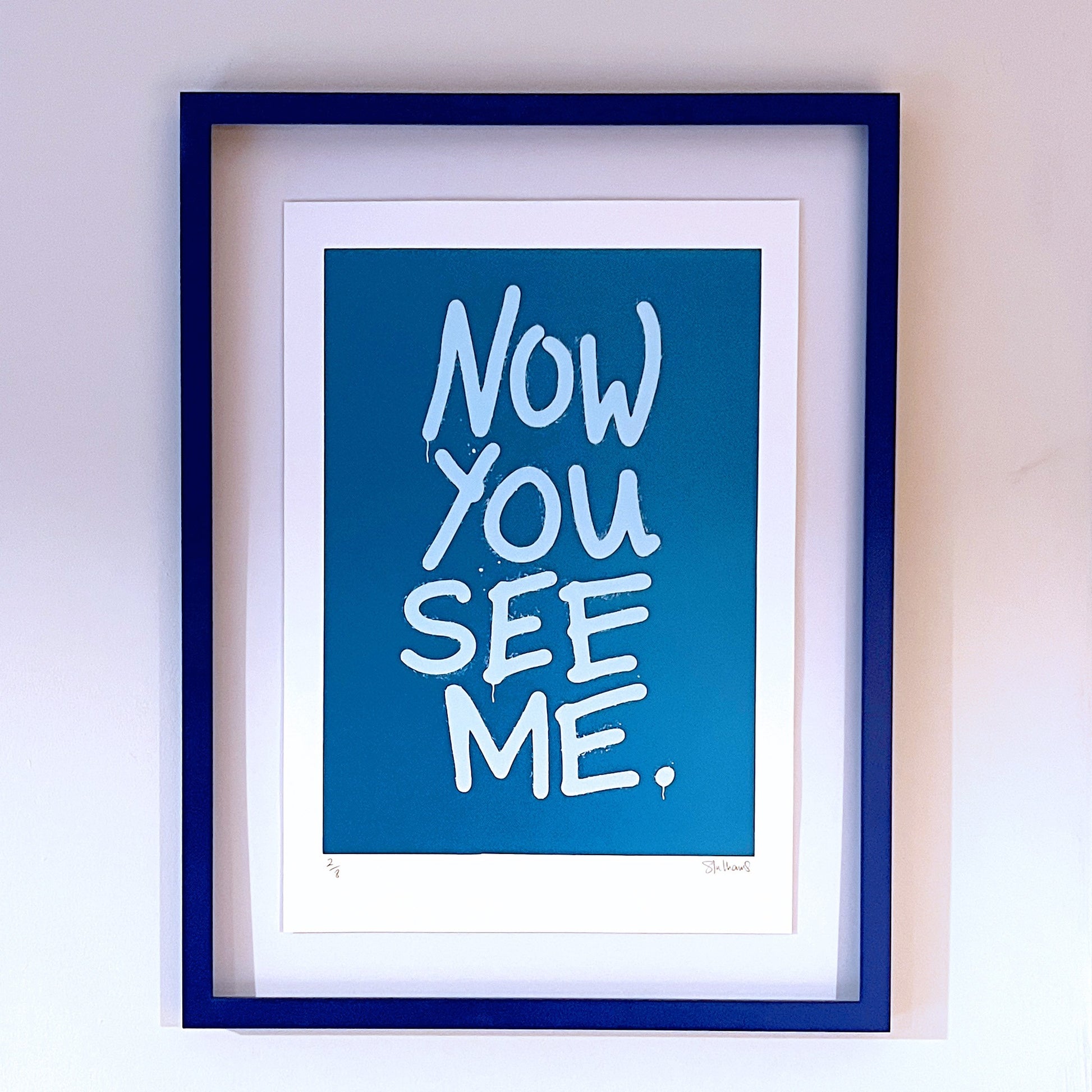 NOW YOU SEE ME – Neon A3 Screenprint - FRAMED image