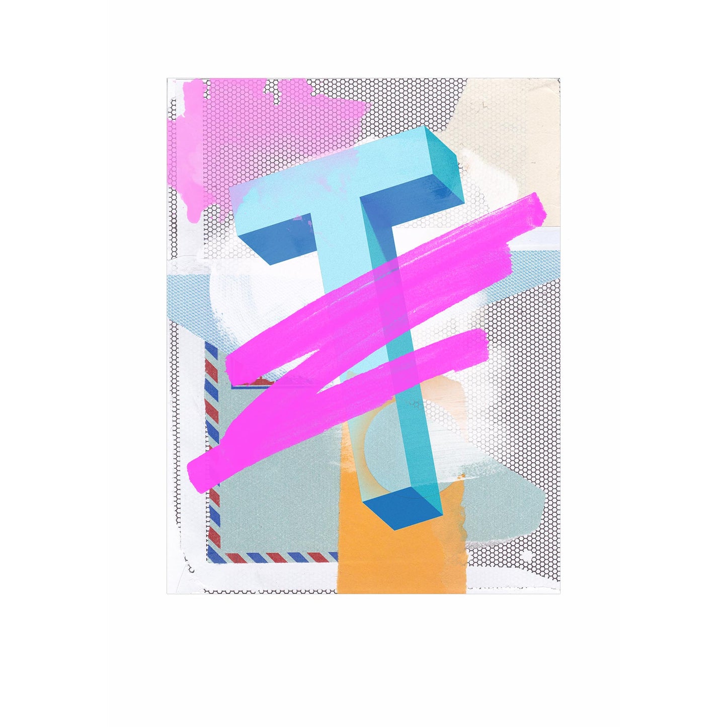 ALPHABET - 'Sending You A Letter' A4 - T, FRAME WHITE image