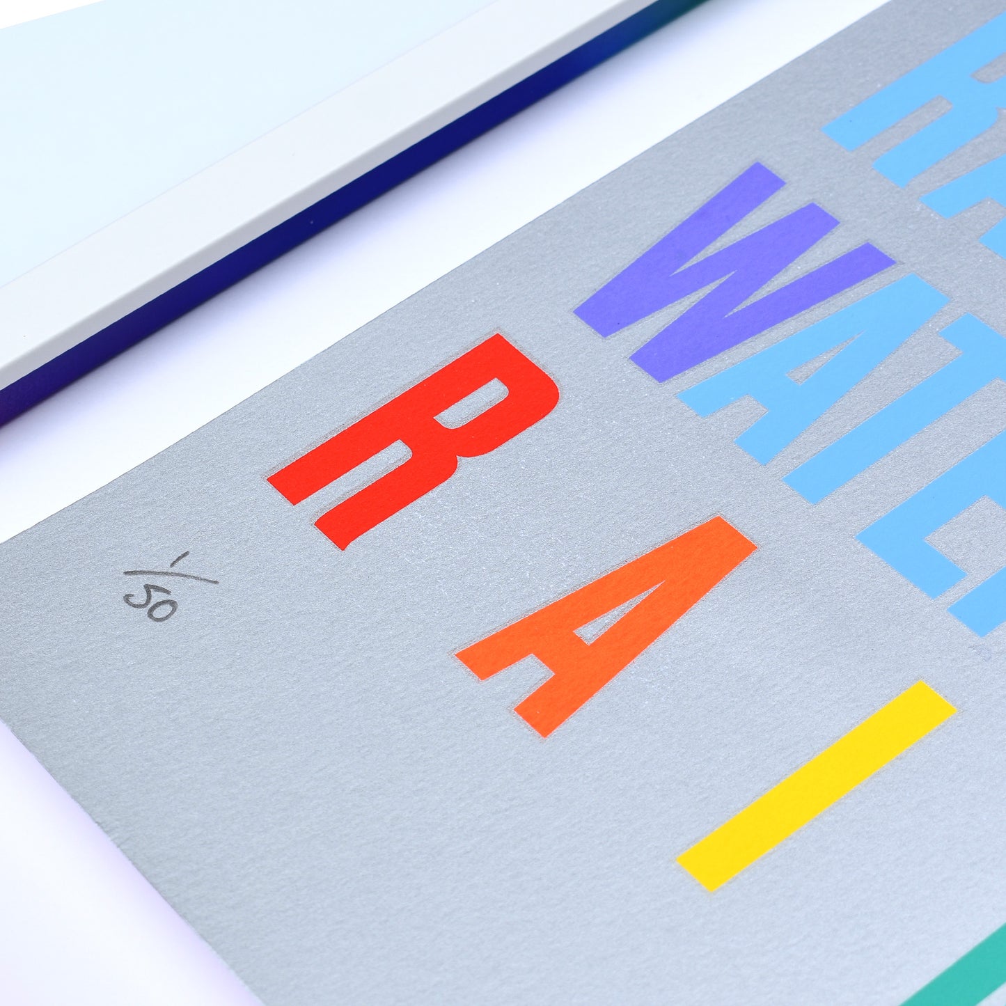 RAINBOW – Metallic Silver Multi-colour A2 Limited Edition Screenprint