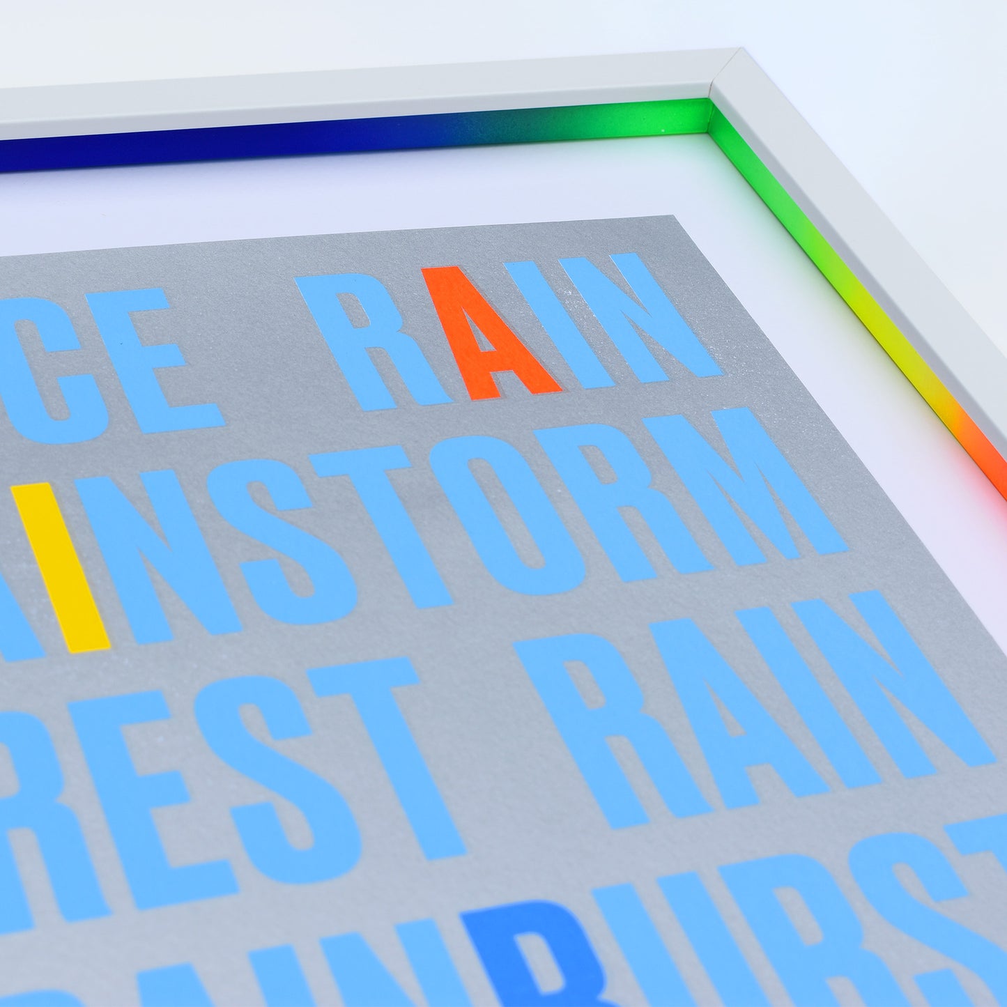 RAINBOW – Metallic Silver Multi-colour A2 Limited Edition Screenprint