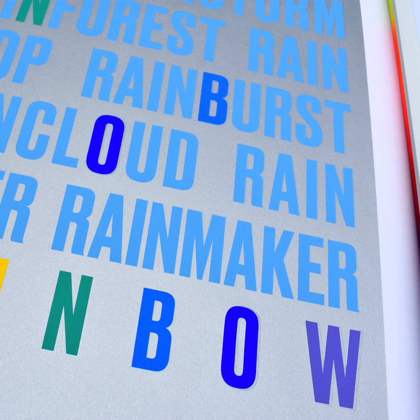RAINBOW – Metallic Silver Multi-colour A2 Limited Edition Screenprint