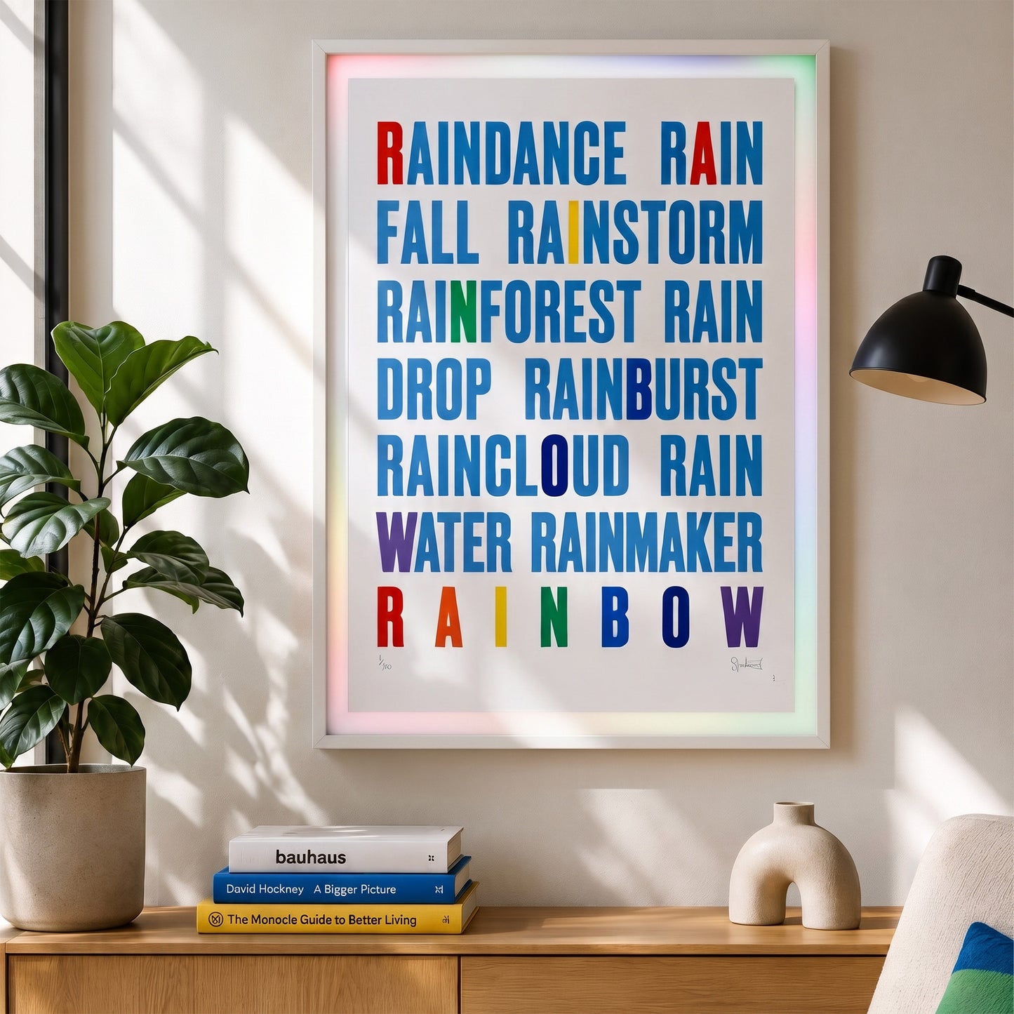 RAINBOW – Metallic Silver Multi-colour A2 Limited Edition Screenprint