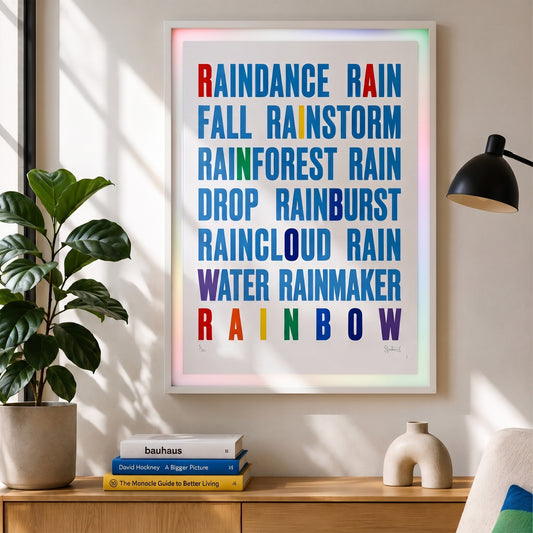 RAINBOW – Metallic Silver Multi-colour A2 Limited Edition Screenprint