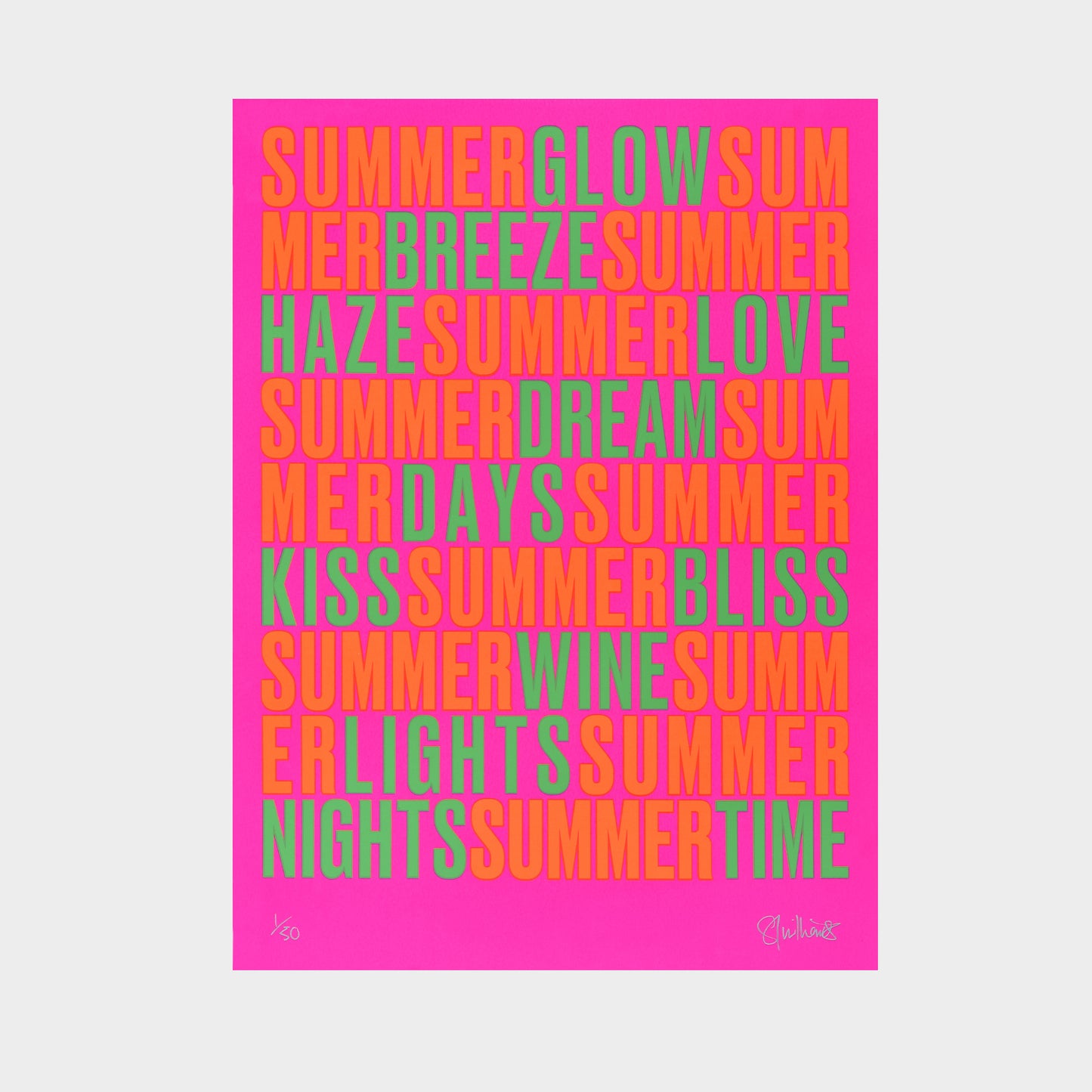 SUMMERTIME – Fluoro A2 Limited Edition Screenprint