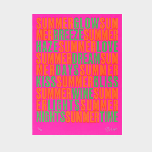 SUMMERTIME – Fluoro A2 Limited Edition Screenprint