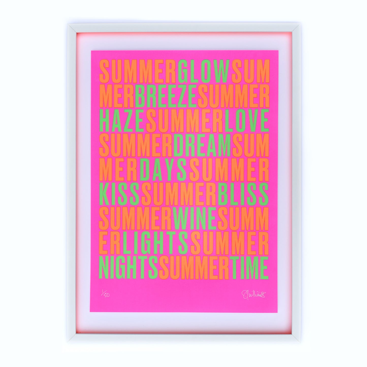 SUMMERTIME – Fluoro A2 Limited Edition Screenprint