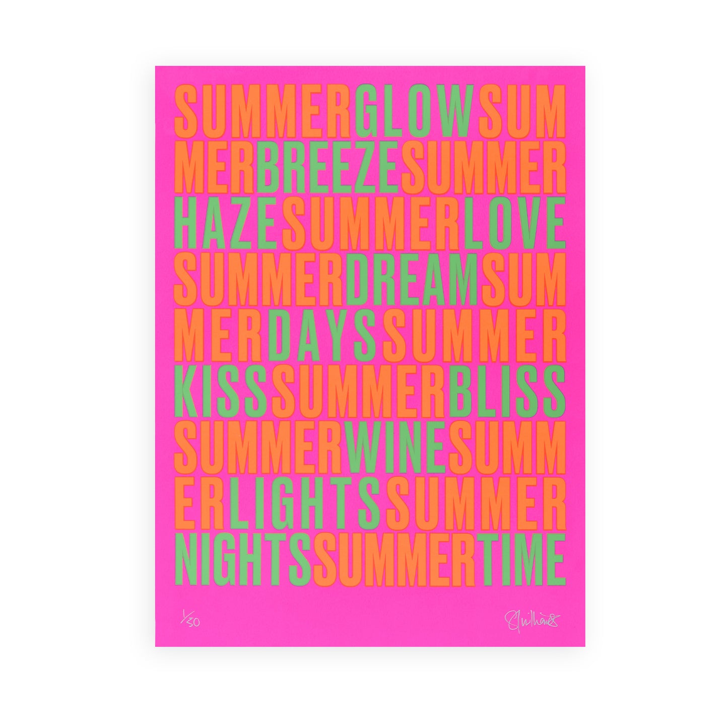 SUMMERTIME – Fluoro A2 Limited Edition Screenprint