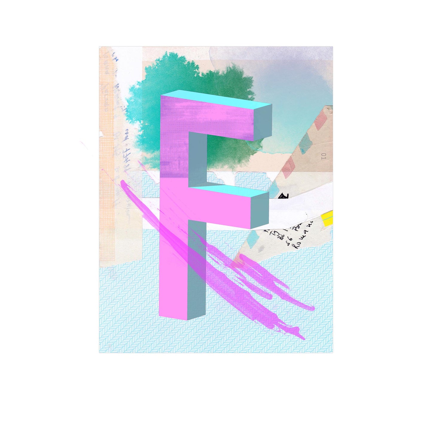 ALPHABET - 'Sending You A Letter' A4 - F, FRAME WHITE image