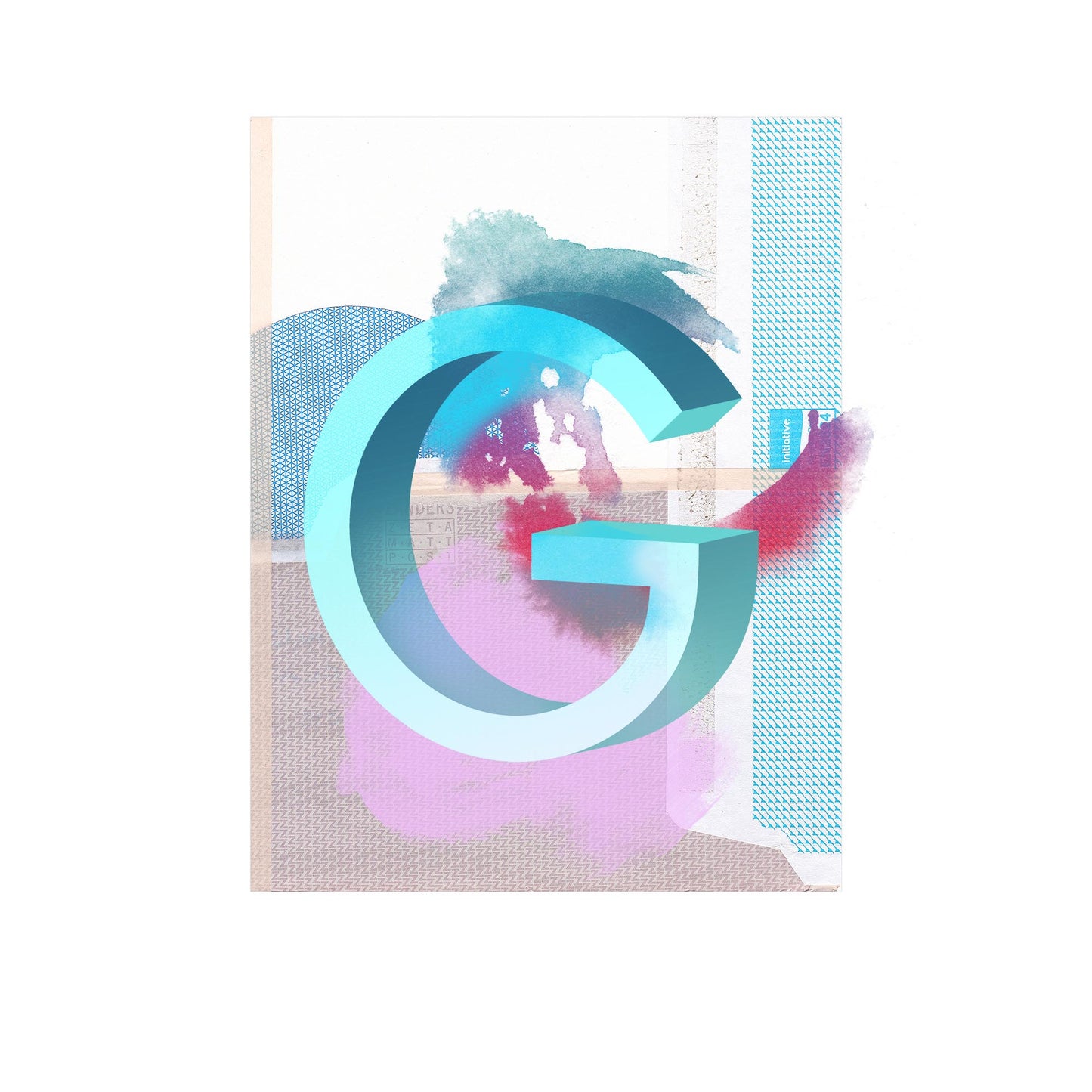 ALPHABET - 'Sending You A Letter' A4 - G, FRAME WHITE image