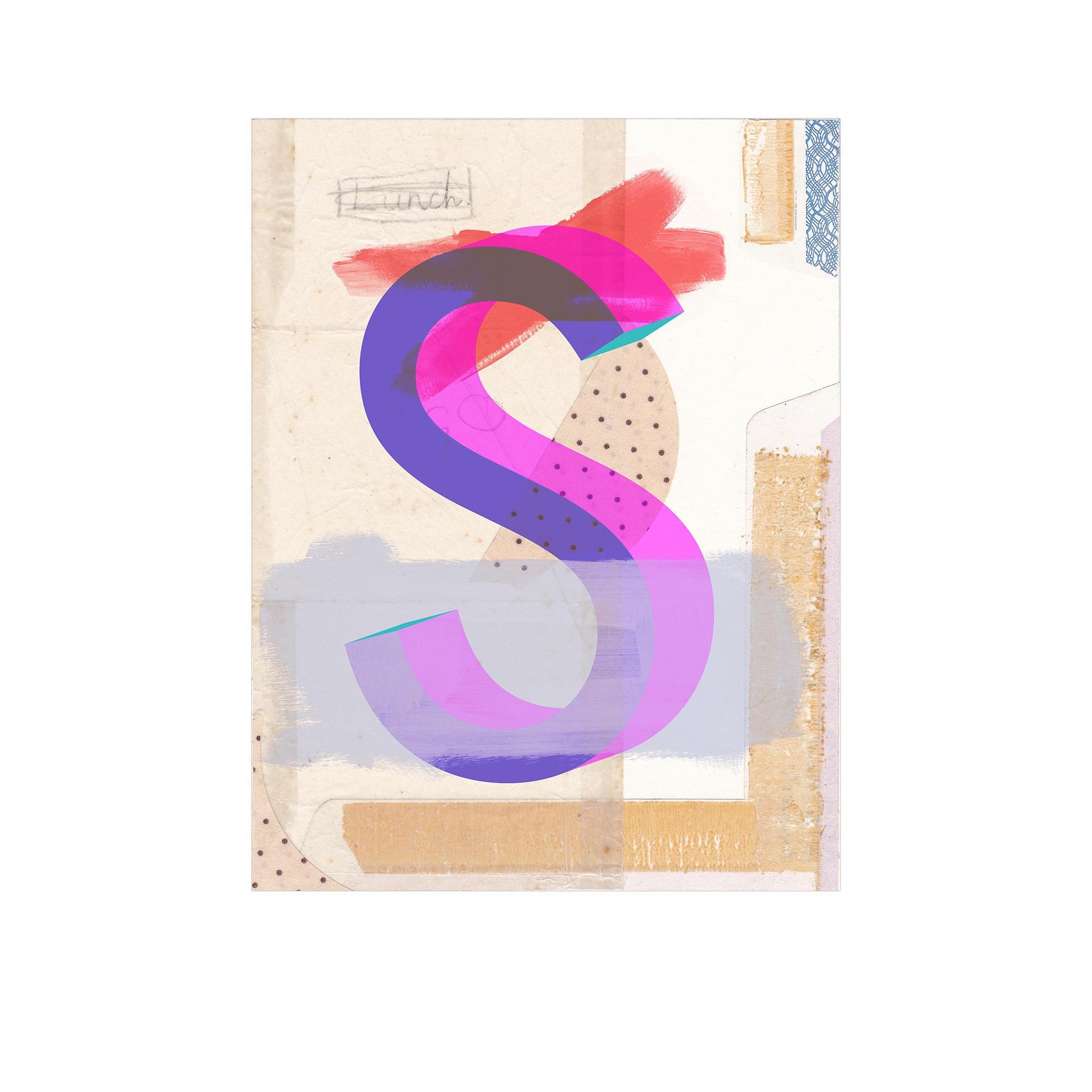 ALPHABET - 'Sending You A Letter' A4 - S, FRAME BLACK image