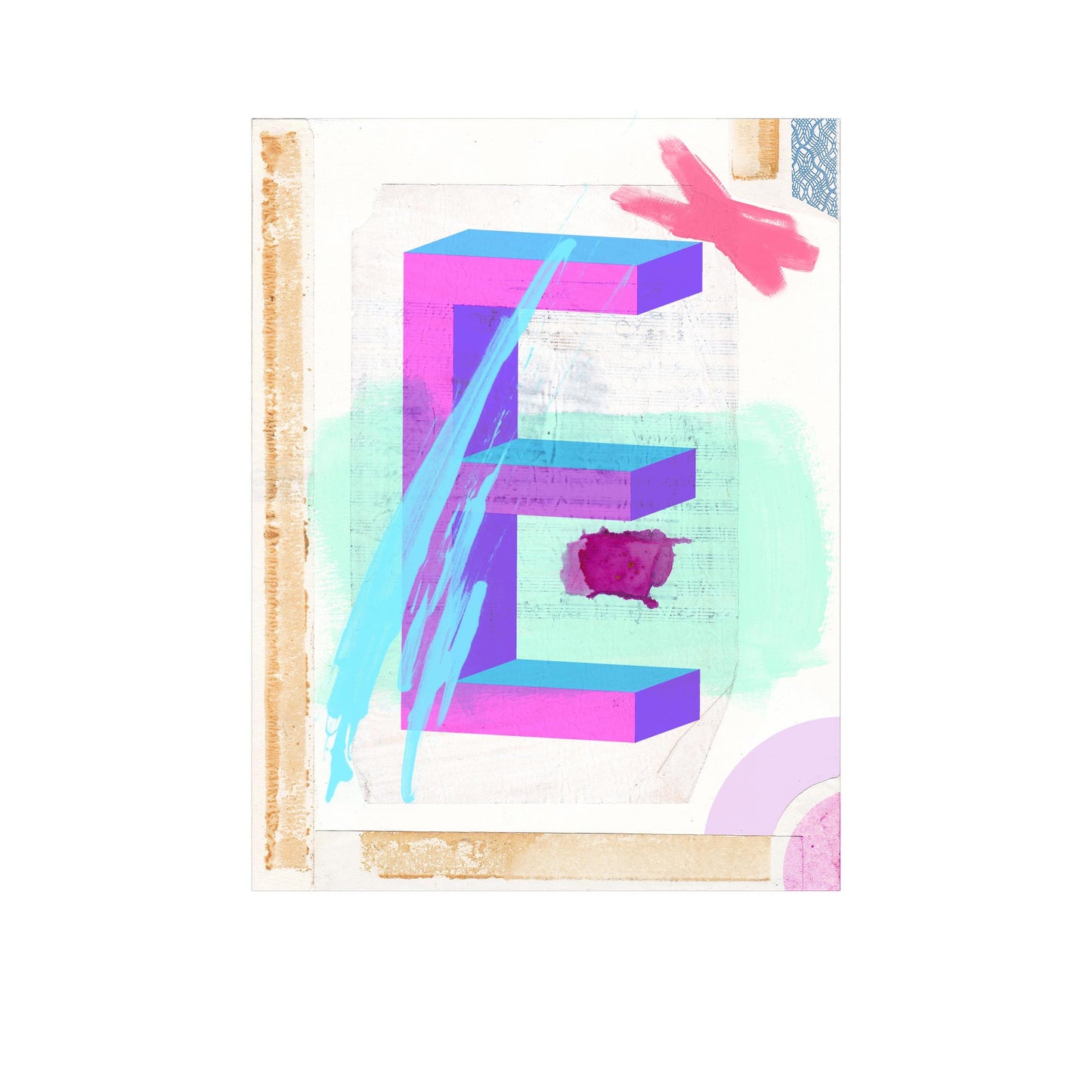 ALPHABET - 'Sending You A Letter' A4 - E, UNFRAMED image