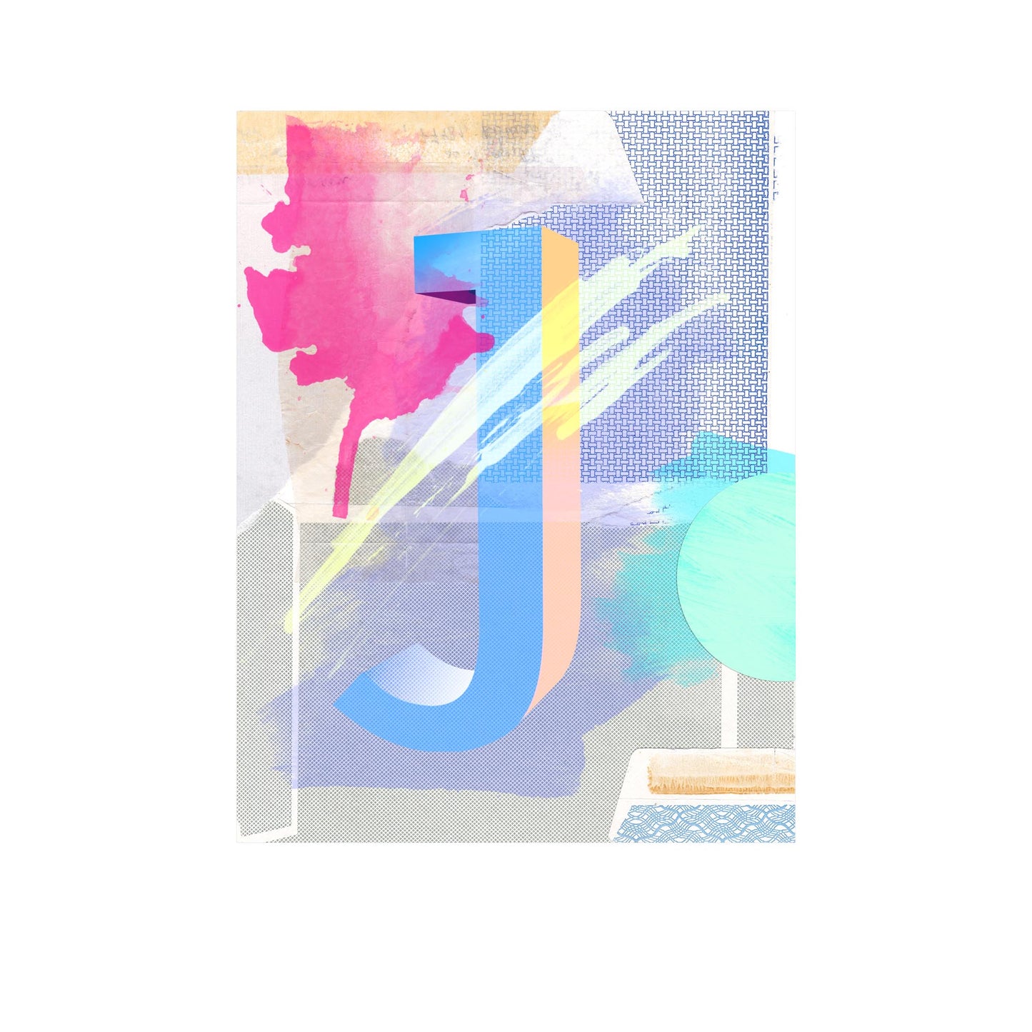 ALPHABET - 'Sending You A Letter' A4 - J, FRAME WHITE image